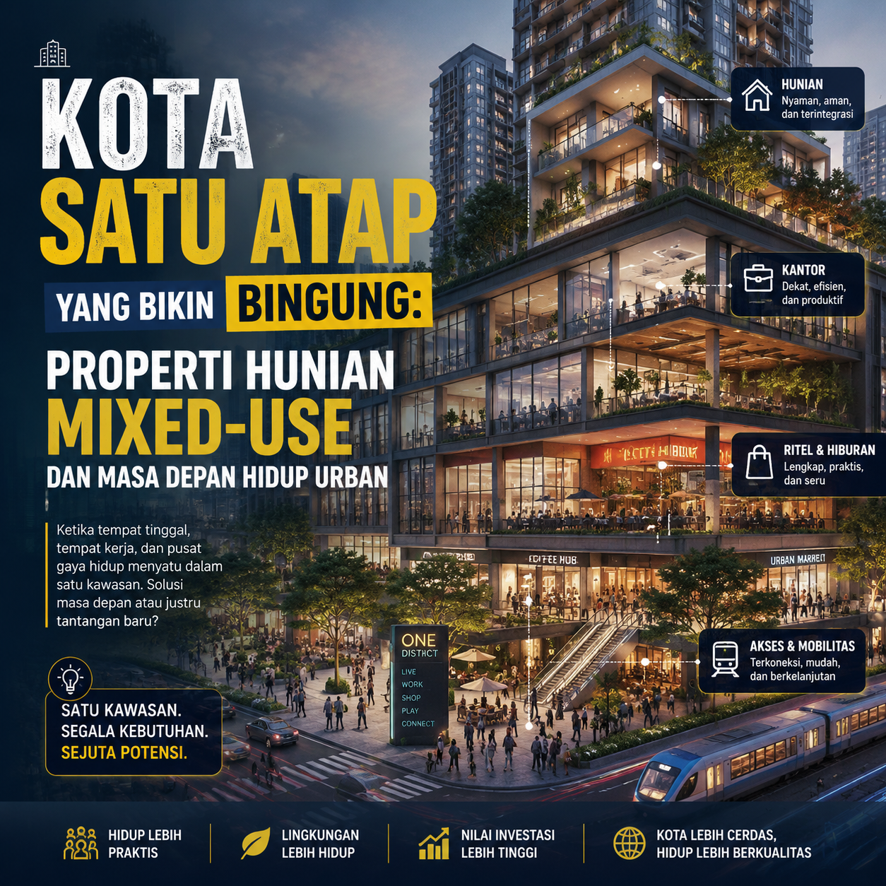Kota Satu Atap yang Bikin Bingung: Properti Hunian Mixed-Use dan Masa Depan Hidup Urban